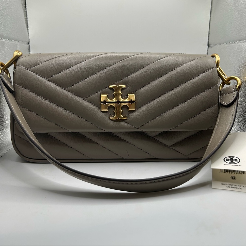 NWT Tory Burch Gray Chevron Shoulder Bag